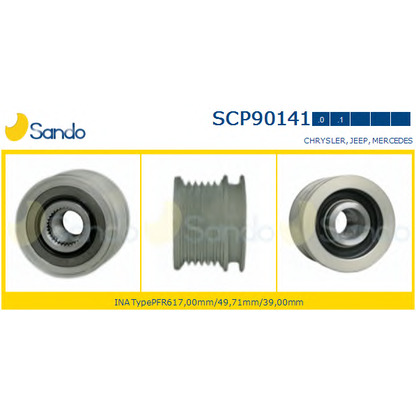 Foto Puleggia cinghia, Alternatore SANDO SCP901410