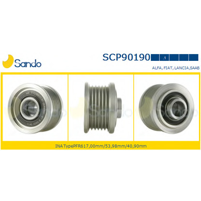 Foto Puleggia cinghia, Alternatore SANDO SCP901901