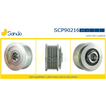 Zdjęcie Koło pasowe,  alternator SANDO SCP902161