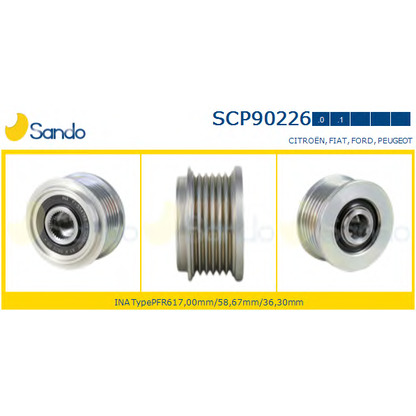 Zdjęcie Koło pasowe,  alternator SANDO SCP902260