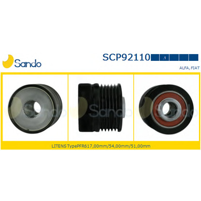 Zdjęcie Koło pasowe,  alternator SANDO SCP921101
