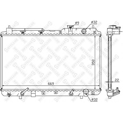 Foto Radiador, refrigeración del motor STELLOX 1025050SX