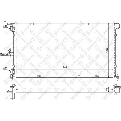 Foto Radiador, refrigeración del motor STELLOX 1025196SX