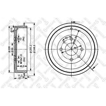 Фото Тормозной барабан STELLOX 60252314SX