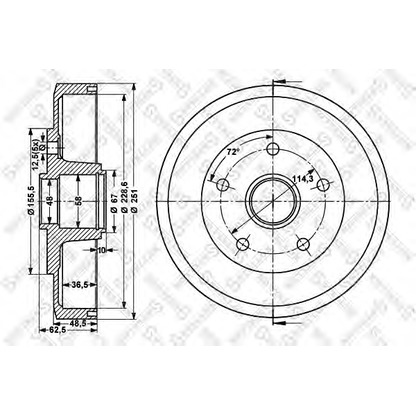 Фото Тормозной барабан STELLOX 60253210SX