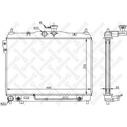 Foto Radiador, refrigeración del motor STELLOX 1025303SX