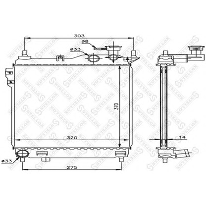 Фото Радиатор, охлаждение двигателя STELLOX 1025312SX