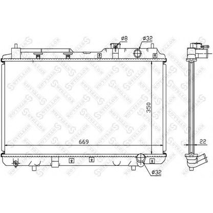 Foto Radiador, refrigeración del motor STELLOX 1025343SX