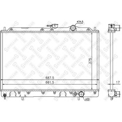 Photo Radiator, engine cooling STELLOX 1025370SX