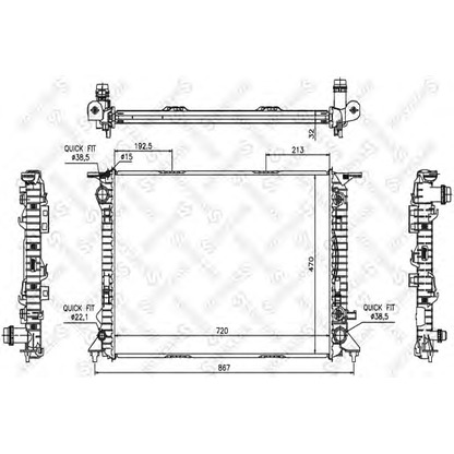 Photo Radiator, engine cooling STELLOX 1025521SX