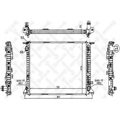 Photo Radiator, engine cooling STELLOX 1025525SX