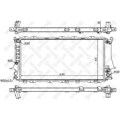 Foto Radiador, refrigeración del motor STELLOX 1025541SX