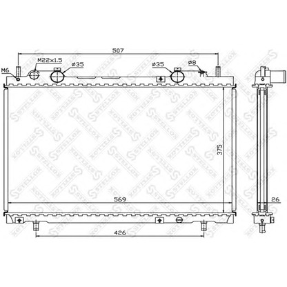 Photo Radiator, engine cooling STELLOX 1025692SX