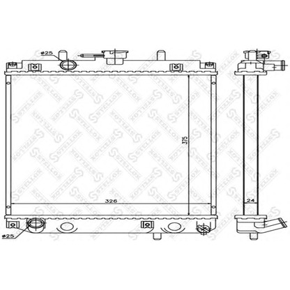 Foto Radiador, refrigeración del motor STELLOX 1025706SX