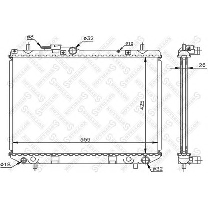 Photo Radiateur, refroidissement du moteur STELLOX 1025708SX