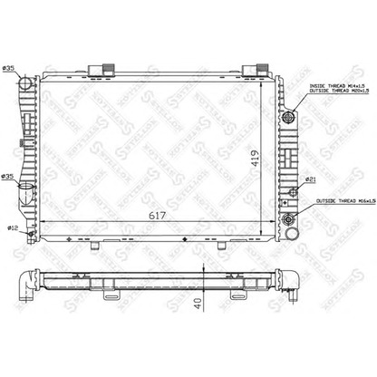 Foto Radiador, refrigeración del motor STELLOX 1025915SX