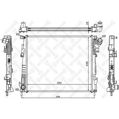 Фото Радиатор, охлаждение двигателя STELLOX 1026061SX