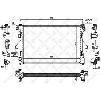 Foto Radiador, refrigeración del motor STELLOX 1026105SX