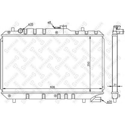 Foto Radiador, refrigeración del motor STELLOX 1026254SX