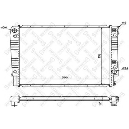 Foto Radiador, refrigeración del motor STELLOX 1026445SX