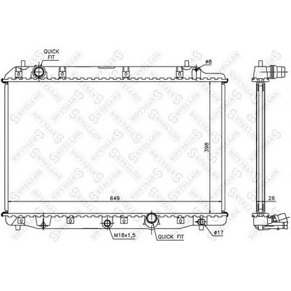 Foto Radiador, refrigeración del motor STELLOX 1026714SX