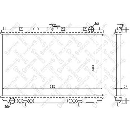 Foto Radiador, refrigeración del motor STELLOX 1026725SX