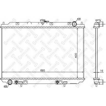 Фото Радиатор, охлаждение двигателя STELLOX 1026727SX