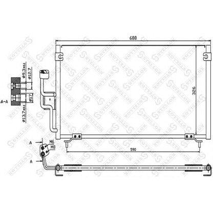 Photo Condenser, air conditioning STELLOX 1045133SX