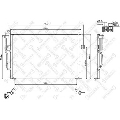 Photo Condenser, air conditioning STELLOX 1045334SX