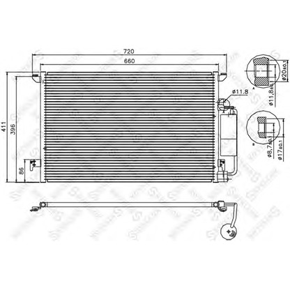 Photo Condenser, air conditioning STELLOX 1045554SX