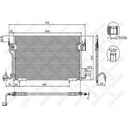 Photo Condenser, air conditioning STELLOX 1045556SX