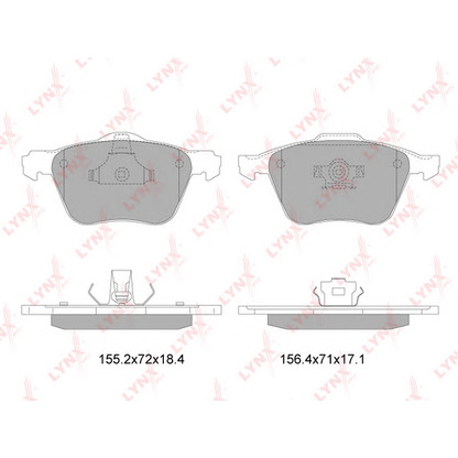 Photo Kit de plaquettes de frein, frein à disque LYNXauto BD7818