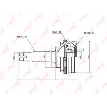 Photo Joint Kit, drive shaft LYNXauto CO7506A