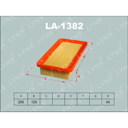 Zdjęcie Filtr powietrza LYNXauto LA1382