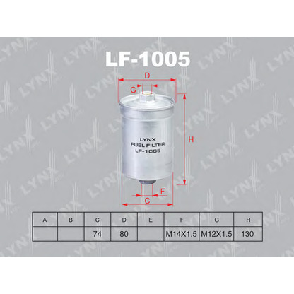 Photo Fuel filter LYNXauto LF1005