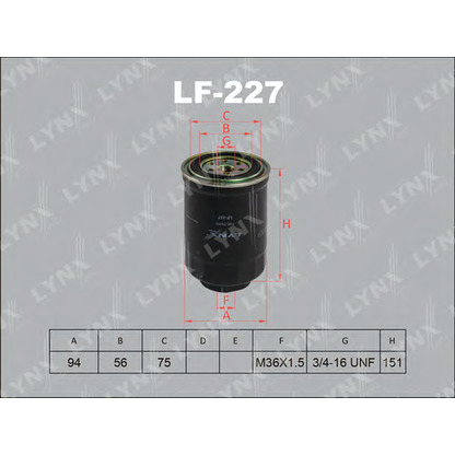 Foto Filtro carburante LYNXauto LF227