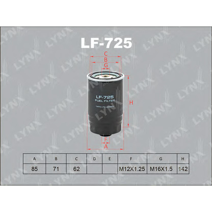 Foto Filtro combustible LYNXauto LF725