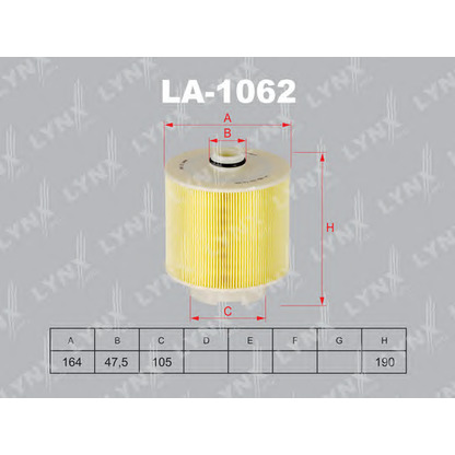 Zdjęcie Filtr powietrza LYNXauto LA1062
