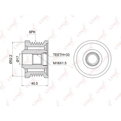 Photo Alternator Freewheel Clutch LYNXauto PA1008