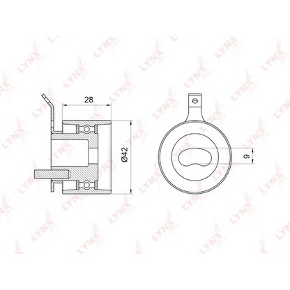 Photo Tensioner Pulley, timing belt LYNXauto PB1012