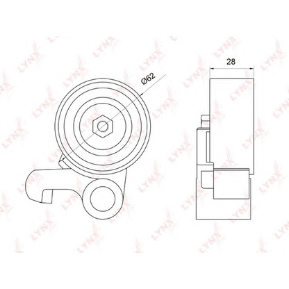 Photo Tensioner Pulley, timing belt LYNXauto PB1073