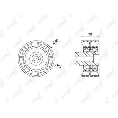 Photo Deflection/Guide Pulley, timing belt LYNXauto PB3007