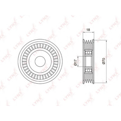 Photo Tensioner Pulley, v-ribbed belt LYNXauto PB5023