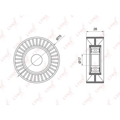 Photo Deflection/Guide Pulley, v-ribbed belt LYNXauto PB7005