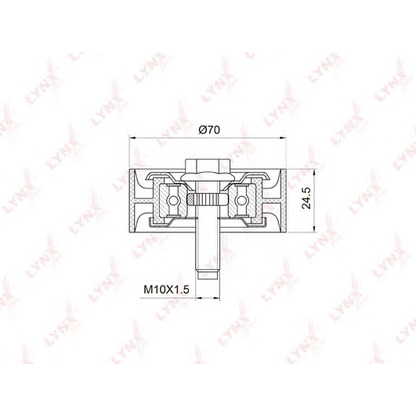 Photo Deflection/Guide Pulley, v-ribbed belt LYNXauto PB7020