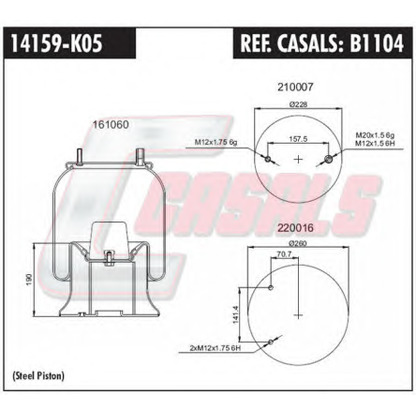 Photo Soufflet à air, suspension pneumatique CASALS B1104