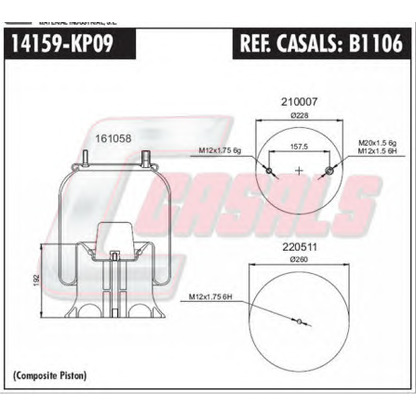 Photo Soufflet à air, suspension pneumatique CASALS B1106