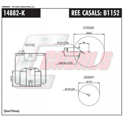 Photo Soufflet à air, suspension pneumatique CASALS B1152