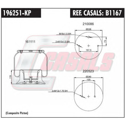 Photo Soufflet à air, suspension pneumatique CASALS B1167