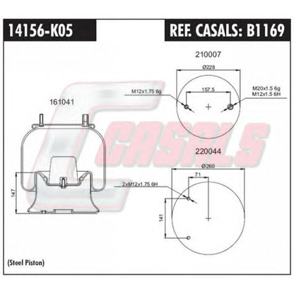 Photo Soufflet à air, suspension pneumatique CASALS B1169